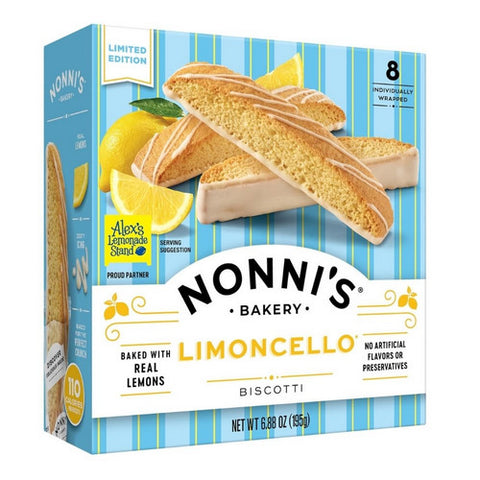 Nonnis, Limoncello Biscotti Italian Cookies, 6.88 Oz (Case Of 6)