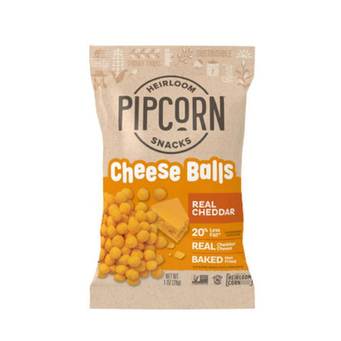 Pipcorn, Cheddar Cheeseballs, 1 Oz (Case Of 24)