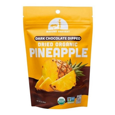 Mavuno Harvest, Organic Dried Pineapple Dipped In Dark Chocolate, 3 Oz (Case Of 6)