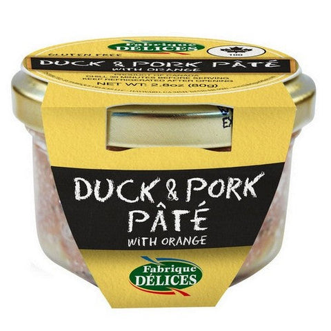 Fabrique Delices, Duck And Pork Pate With Orange, 2.8 Oz(Case Of 12) Fabrique Delices
