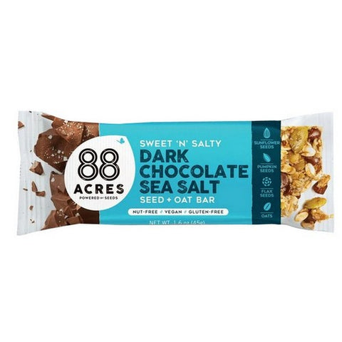 88 Acres, Dark Chocolate Sea Salt Seed Bar, 1.6 Oz(Case Of 9)