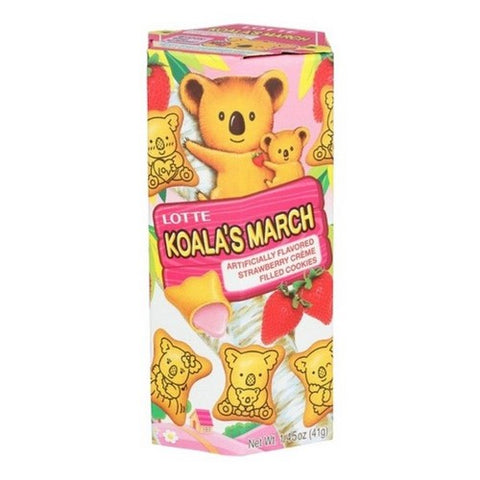 Lotte, Koalas March Cookies With Strawberry Small, 1.45 Oz(Case Of 6)
