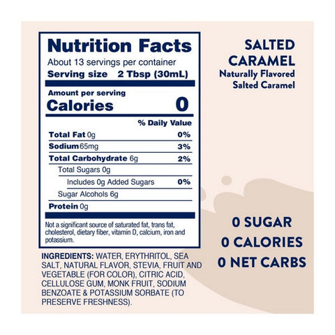 Skinny Syrups, Naturally Sweetened Salted Caramel, 12.7 Oz(Case Of 6)