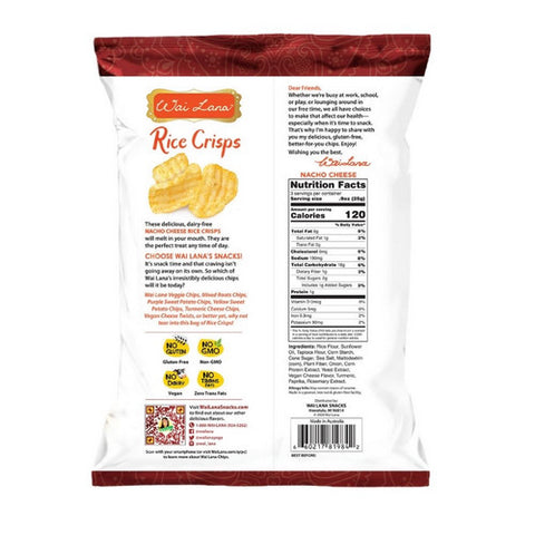 Wai Lana, Rice Crisps Nacho Cheese, 2.65 Oz(Case Of 12)