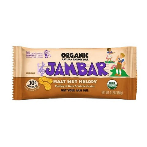 Jambar, Organic Malt Nut Melody Bar, 2.12 Oz(Case Of 12)