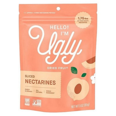 Hello I'm Ugly, Sliced Nectarines Dried Fruit, 3 Oz(Case Of 12)
