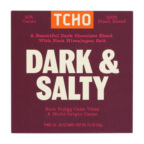 Tcho, Dark And Salty Chocolate Bar, 2.5 Oz(Case Of 10)