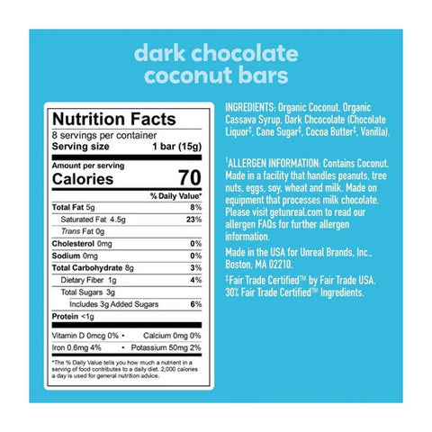 Unreal, Halloween Dark Chocolate Coconut Bars, 10.6 Oz(Case Of 9)