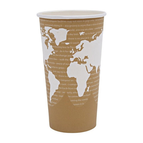 Eco Products, World Art Renewable Resource Compostable Hot Drink Cups, 20 Oz