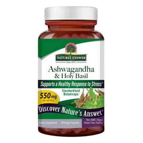 Nature's Answer, Ashwagandha And Holy Basil, 60 Veggie Capsules