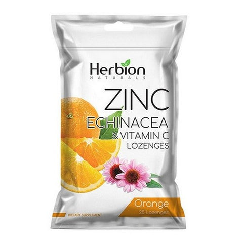 Herbion Naturals, Zinc Echinacea And Vitamin C Lozenges With Natural Orange, 25 Count