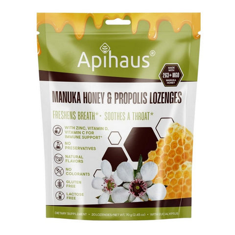 Apihaus, Manuka Honey & Propolis Eucalyptus, 20 Lozenges