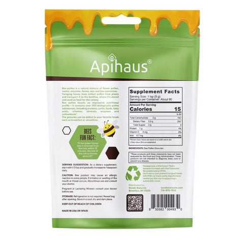 Apihaus, Bee Pollen Granules, 16 Oz
