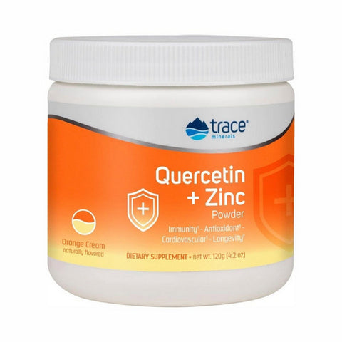 Trace Minerals, Quercetin + Zinc Powder Orange Cream Flavor, 500 mg, 120 Grams