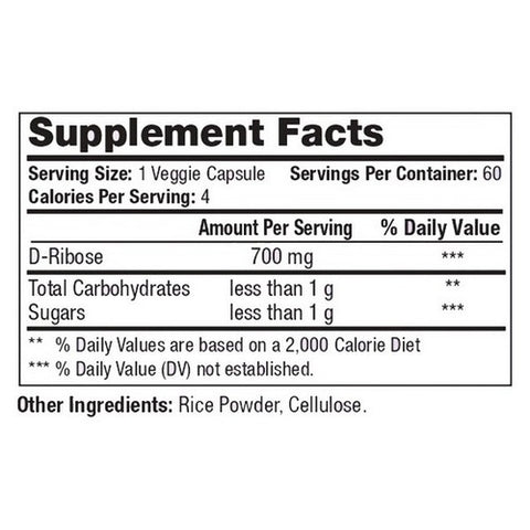 Vita plus, Vita Plus D Ribose, 700 Mg, 60 Veggie Capsules