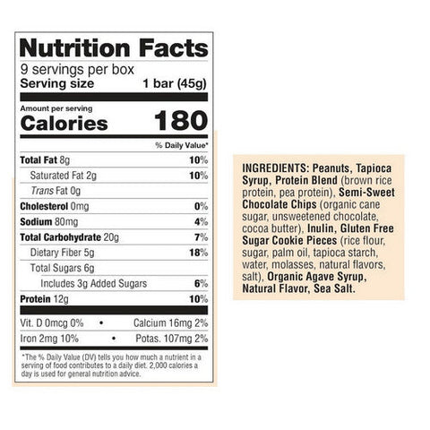 Pure Protein, Complete Cookie Fied Bar Peanut Butter Chocolate Chip, 9 Count Pure Protein