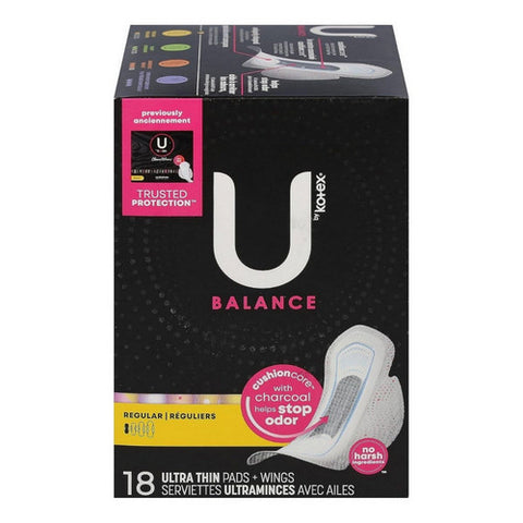 Balance Pads Ultra Thin With Wings Regular 18 Count by U By Kotex