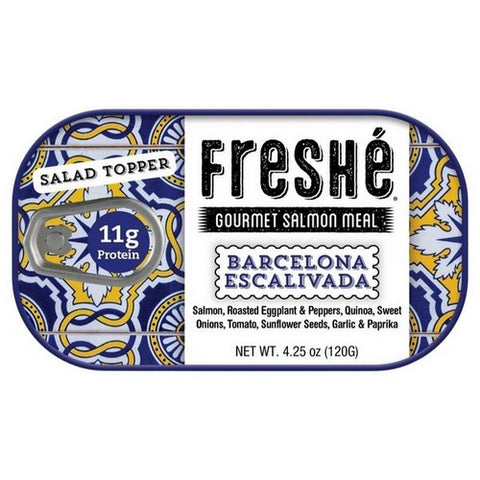 Freshe, Barcelona Escalivada Gourmet Salmon Meal, 4.25 Oz (Case Of 10)