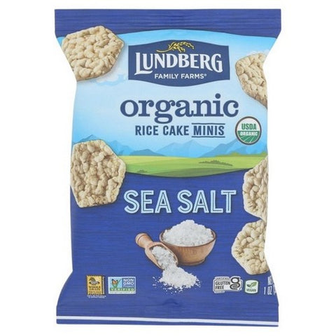 Lundberg, Organic Rice Cakes Minis Sea Salt, 1 Oz (Case of 24)