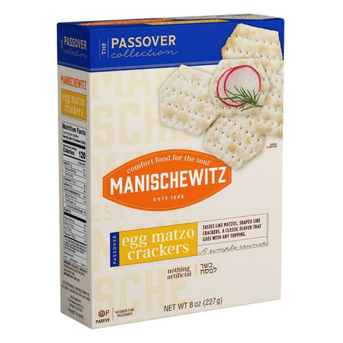 Manischewitz, Passover Egg Matzo Crackers, 8 Oz (Case of 24)