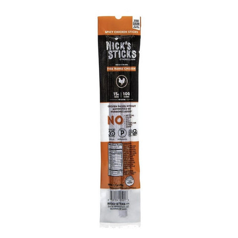 Free Range Chicken Spicy Snack Sticks 1.7 Oz (Case of 25) by Nicks Sticks