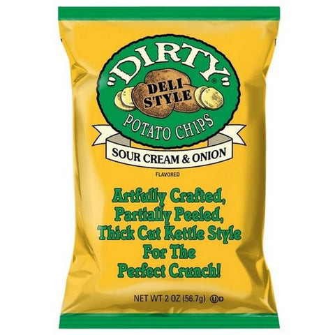 Dirty Potato Chip, Potato Sour Cream And Onion Potato Chips, 2 Oz (Case of 25)