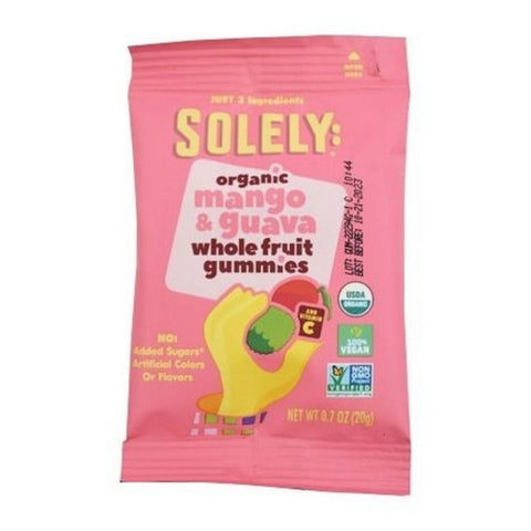 Solely, Organic Mango And Guava Whole Fruit Gummies, 0.7 Oz (Case Of 60)