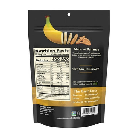 Bare Fruit, Simply Banana Baked Crunchy Banana Chips, 2.7 Oz (Case Of 12)