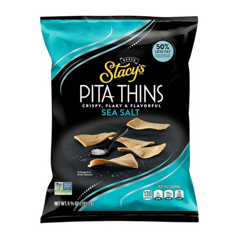 Baked Pita Thins Sea Salt 6.75 Oz (Case of 8) by Stacy's