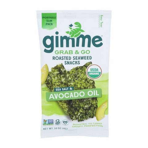 Gimme, Organic Sea Salt And Avocado Oil Roasted Seaweed Snacks, 0.14 Oz (Case of 30)