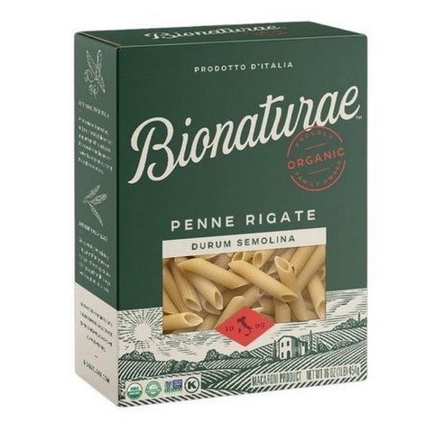 Bionaturae, Organic 100 Percent Whole Wheat Penne Rigate Pasta, 16 Oz (Case Of 12)