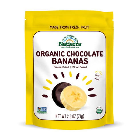 Organic Chocolate Covered Freeze Dried Banana Slices 2.5 Oz (Case Of 12) by Natierra