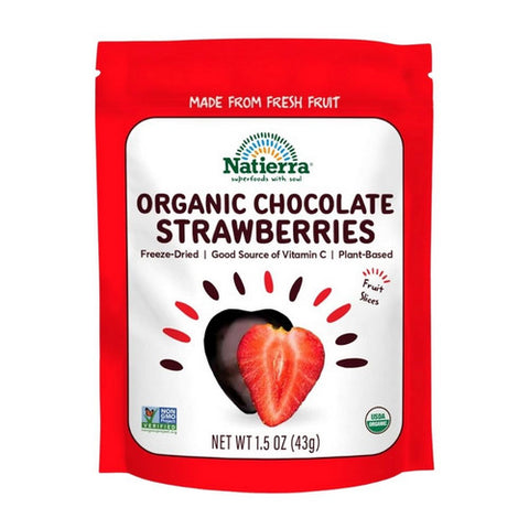 Organic Freeze Dried Chocolate Strawberry Slices 1.5 Oz (Case Of 12) by Natierra
