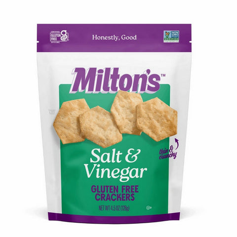 Baked Crackers Gluten Free Salt And Vinegar 4.5 Oz (Case Of 12) by Milton's