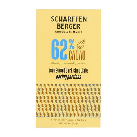 Semisweet Dark Chocolate 62% Cacao Baking Portions 4 Oz (Case Of 12) by Scharffen Berger