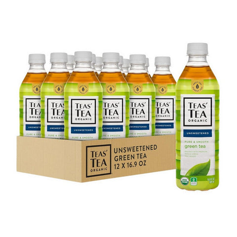 Organic Green Tea Unsweetened Ready to Drink 16.9 Oz (Case Of 12) by Teas Tea