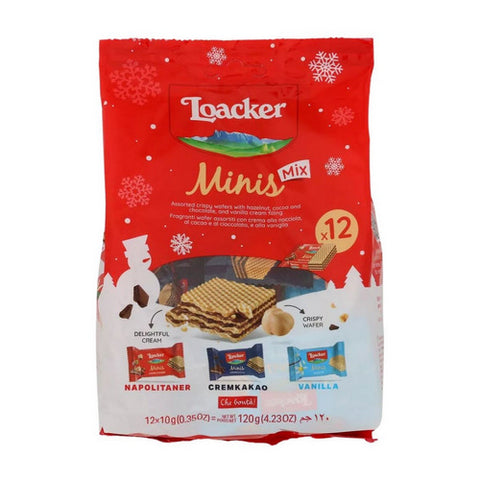 Loacker, Classic Wafer Minis Mix, 4.23 Oz (Case Of 8)