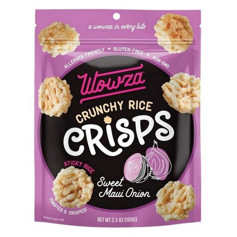 Wowza, Maui Onion Crunchy Rice Crisps, 3.5 Oz (Case Of 8)