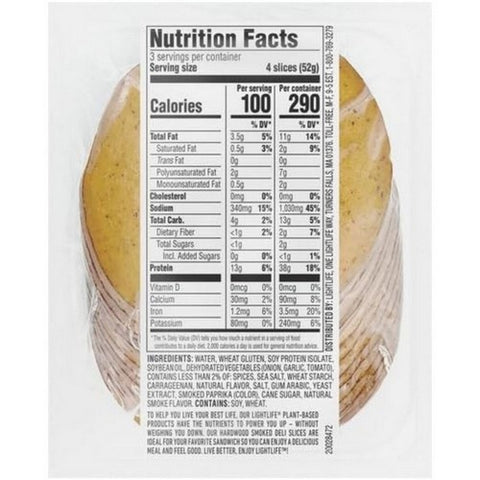 Lightlife, Hardwood Smoked Deli Slices, 5.5 Oz (Case Of 8)