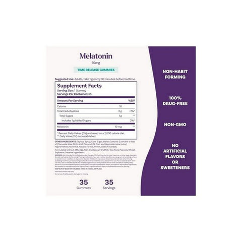 Natrol, Melatonin Gummies Time Release Strawberry, 10 Mg, Strawberry 35 Count