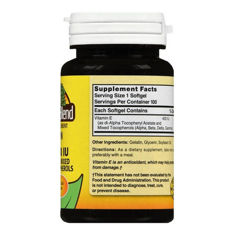Nature's Blend, Vitamin E With Mixed Tocopherols, 400 IU, 100 Capsules