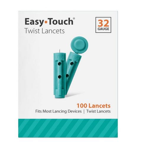 Easy Touch, Twist Lancets 32 Gauge, 100 Count