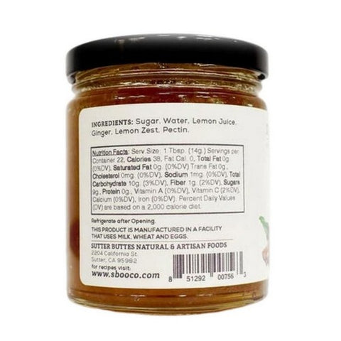 Sutter Buttes, Meyer Lemon Ginger Jam, 11.25 Oz