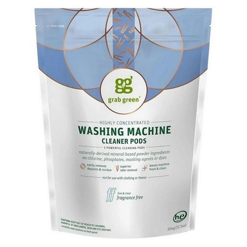 Grab Green, Fragrance Free Washing Machine Cleaner Pods, 12.5 Oz