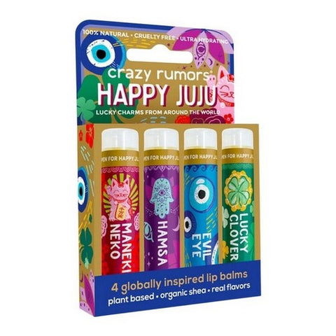 Crazy Rumors, Happy Juju Lucky Charms Mix Lip Balms, 4 Pack