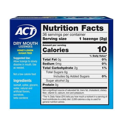 Capzasin HP, Act Dry Mouth Honey Lemon, 36 Count