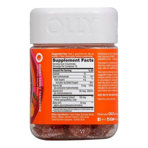 Olly, Laser Focus Gummies Berry Tangy Tangerine, 36 Count Olly