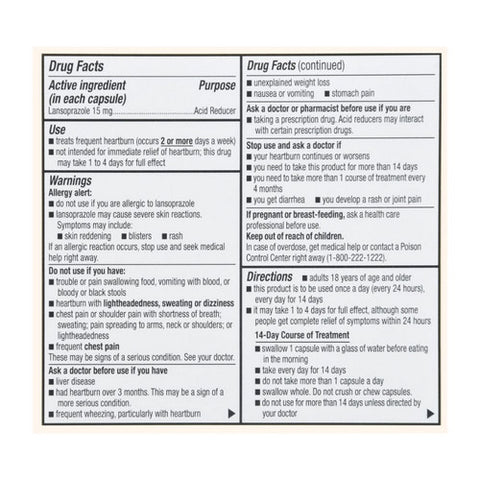 Foster And Thrive, Acid Reducer Lansoprazole Delayed-Release, 15 Mg, 14 Caps