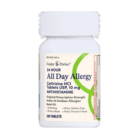 Foster And Thrive, All Day Allergy Cetirizine Hcl, 10 Mg, 300 Tabs