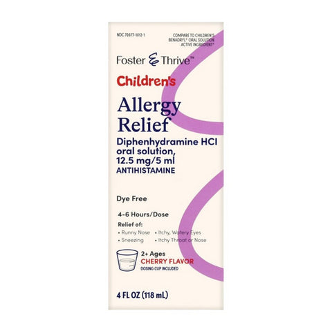 Foster And Thrive, Children'S Allergy Relief Diphenhydramine Hcl, 4 Oz